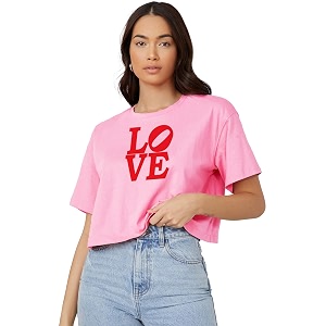 KOTTY Womens Letter Print Oversized Fit T-Shirt