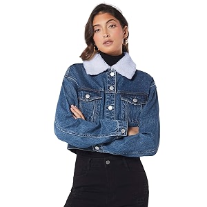 KOTTY Womens Solid Alexis Blue Long Sleeve