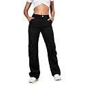 KOTTY Women39s Solid Mid Rise Relaxed Fit