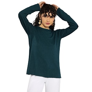 KOTTY Womens Solid Regular Fit T-Shirt