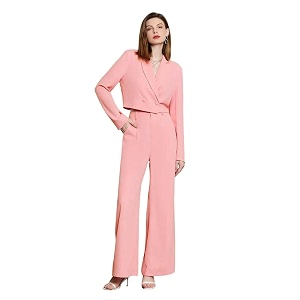 kotty women39s solid relaxed fit full sleeve co-ord blazer and trouser set