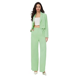 kotty women39s solid relaxed fit full sleeve co-ord blazer and trouser set