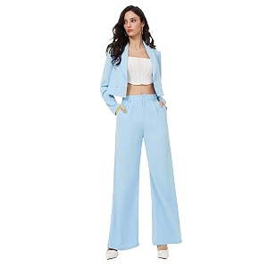 kotty women39s solid relaxed fit full sleeve co-ord blazer and trouser set