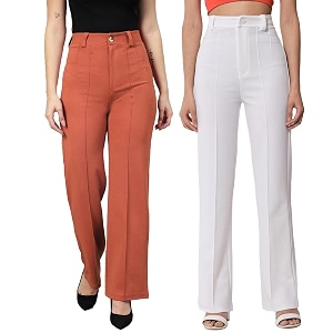 KOTTY Womens Straight Casual Pants
