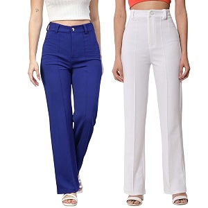 KOTTY Womens Straight Casual Pants