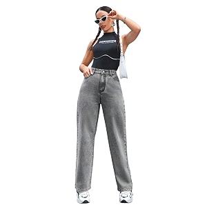 kotty mid rise straight leg jeans  durable regular fit denim