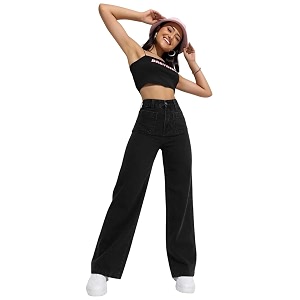 kotty women39s high waist stretchable denim jeansstylish straightflaredbootcut ampwide leg stylesqueen color collection