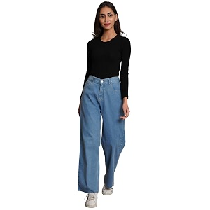 kotty women39s straight leg denim  classic mid waist cut