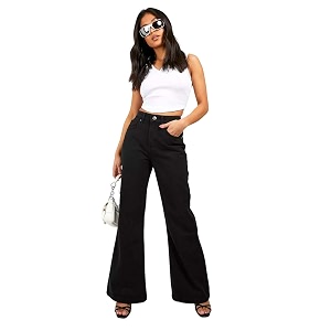 kotty women39s flared stretch jeans  high rise fit with soft flexible denim