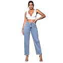 KOTTY Women's Relaxed Fit Solid Comfortable and Strechable Ankle Lengrh Jeans