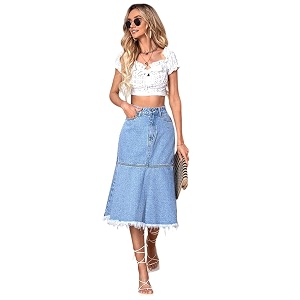 KOTTY Womens Wrap Style Flowy Knee Length