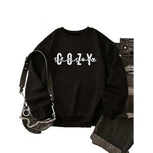 kotty women fleece full sleeve crew neck pinted sweatshirt