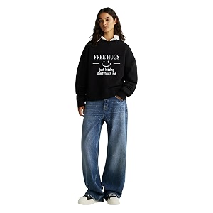kotty women fleece full sleeve crew neck pinted sweatshirt