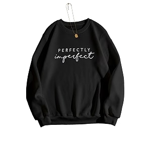 kotty women fleece full sleeve crew neck pinted sweatshirt