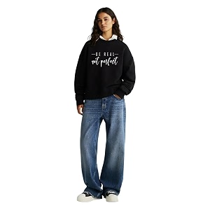 kotty women fleece full sleeve crew neck pinted sweatshirt