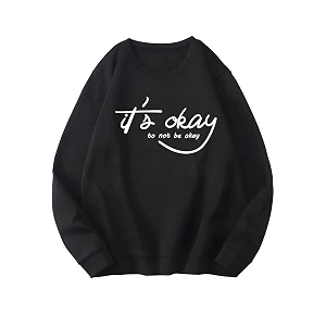 kotty women fleece full sleeve crew neck pinted sweatshirt