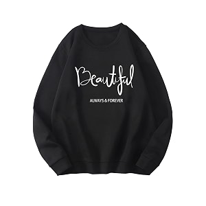kotty women fleece full sleeve crew neck pinted sweatshirt