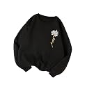 KOTTY Women Fleece Full Sleeve Crew Neck Pinted Sweatshirt