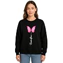 KOTTY Women Fleece Full Sleeve Crew Neck Pinted Sweatshirt