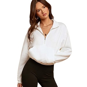 KOTTY Women Fleece Turtle Neck Sweatshirt