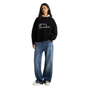 kotty women fleece full sleeve crew neck pinted sweatshirt