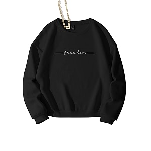 kotty women fleece full sleeve crew neck pinted sweatshirt