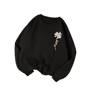 kotty women fleece full sleeve crew neck pinted sweatshirt