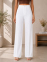 KOTTY Women Regular Fit White Polyester Trousers