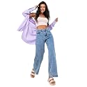 KOTTY Womens High Waist Wide Leg Jeans