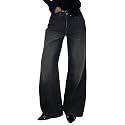 KOTTY Womens Wide Leg Denim Jeans 