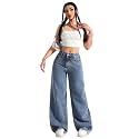KOTTY Womens Wide Leg Denim Jeans 