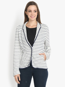 KOTTY Women Striped Single Breasted Casual Blazer