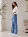 KOTTY Wide Leg Women Light Blue Jeans
