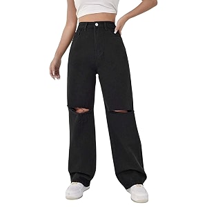 kotty womens high-waist button relexed fit casual amp stylish denim jeans