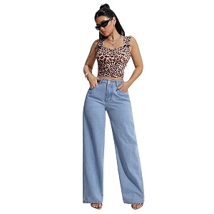 kotty womens high waist flared fit ankle length clean look denim jeans