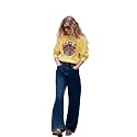 KOTTY Womens High Waist Flared Fit Ankle Length Clean Look Denim Jeans