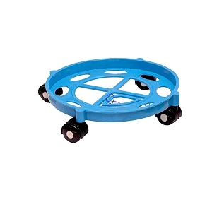 koushik enterprises gas cylinder stands  lpg cylinder trolley easily movable stand with wheels  gas cylinder stand  color - blue