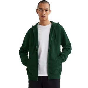 Koverify Plain Chain CottenBlend Zipper Hoodie Hooded