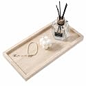 Koville 12" x 6" Travertine Vanity Tray for Home, Marble Decorative Tray