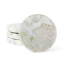 Koville Marble Coaster Set of 4, Round White Coasters, 4" Cup Coasters for Drinks, Heat Resistant Coaster for Coffee Table Home Office Bar Decor(Bianco Palomino)