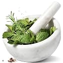 Koville Marble Mortar and Pestle Set, 7"-4 Cups Grinder Bowl for Guacamole, Salsa, Pill Crusher, Spice, Herb, Garlic, Nut, Heavy Duty Grinder for Kitchen(Namib Fantasy)