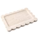 Koville Romano Travertine Vanity Tray, 11"x8" Natural Stone Organizer Tray for Countertop Bathroom Kitchen Dresser, Marble Decorative Scalloped Tray for Jewelry Cosmetics Perfume Trinket(Beige)
