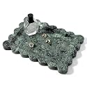 Koville Scalloped Marble Tray, 11"x8" Marble Vanity Tray for Countertop Bathroom Kitchen Dresser, Natural Stone Tray for Jewelry Perfume Home Decor, Decorative Catchall Trays(Green)