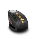 KOVIX KNX10 Alarm Disc Brake Lock for Motorcycle 10mm Pin 3 Keys Heavy Duty Anti Theft Fluorescent Orange (Black)