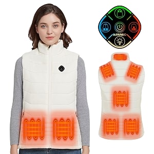 kovnlo womens heated vest 5 in 1 smart controller lights-out design electric heated jackets battery pack not included
