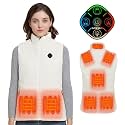 KOVNLO Womens Heated Vest, 5 in 1 Smart Controller, Lights-out Design, Electric Heated Jackets (Battery Pack Not Included)