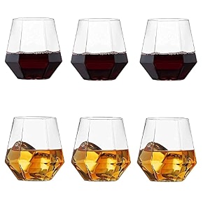 diamond whisky glasses set of 6 diamond glass