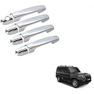 kozdiko chrome handles door latch cover set of 4 pcs for mahindra scorpio