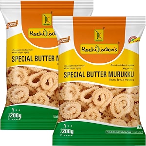 kozhikoden39s butter murukku  400g 2x200g  made with fresh butter  crispy amp buttery chakli  perfect tea time snack  traditional south indian snack