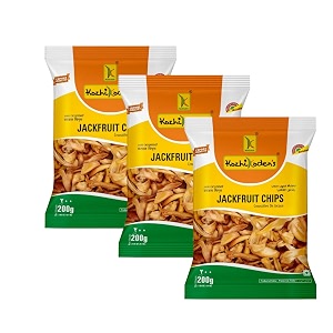 kozhikodens jackfruit chips  authentic kerala snack  crispy amp tasty  no preservatives  healthy amp natural  600g3 x 200g  pack of 3